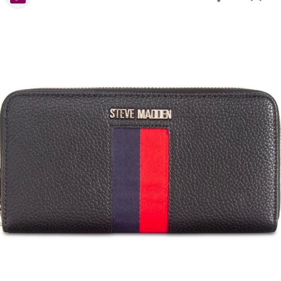 Steve Madden Natalie WebstripeZip-Around Wallet - Picture 1 of 3